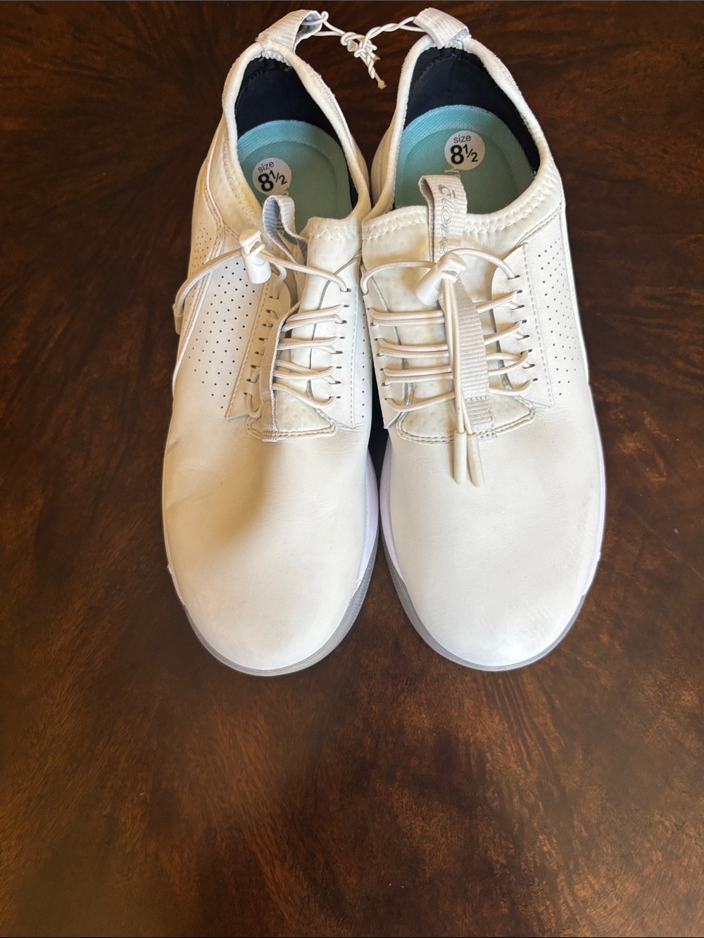 Women's White Casual Slip-On Sneakers with Toggle Lacing